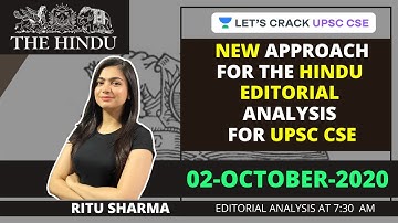 02-October-2020 | The Hindu Editorial Analysis | Crack UPSC CSE/IAS 2020/21 | Ritu Sharma