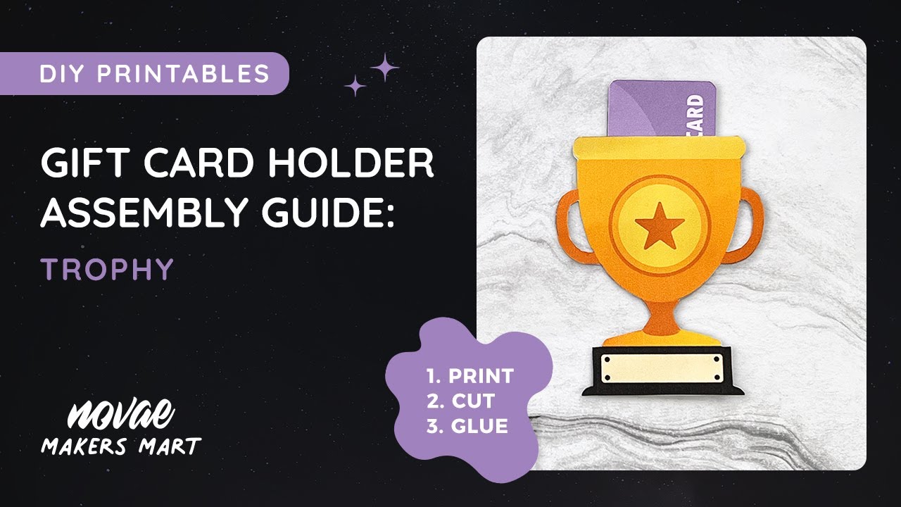 Printable Trophy Gift Card Holder DIY Trophy Winner Gift Card Holder
