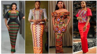 2025 LATEST Ghanaian Traditional Kente Dress Outfit  TRENDY Kente Dress#africanfashion #bouboustyle  screenshot 1