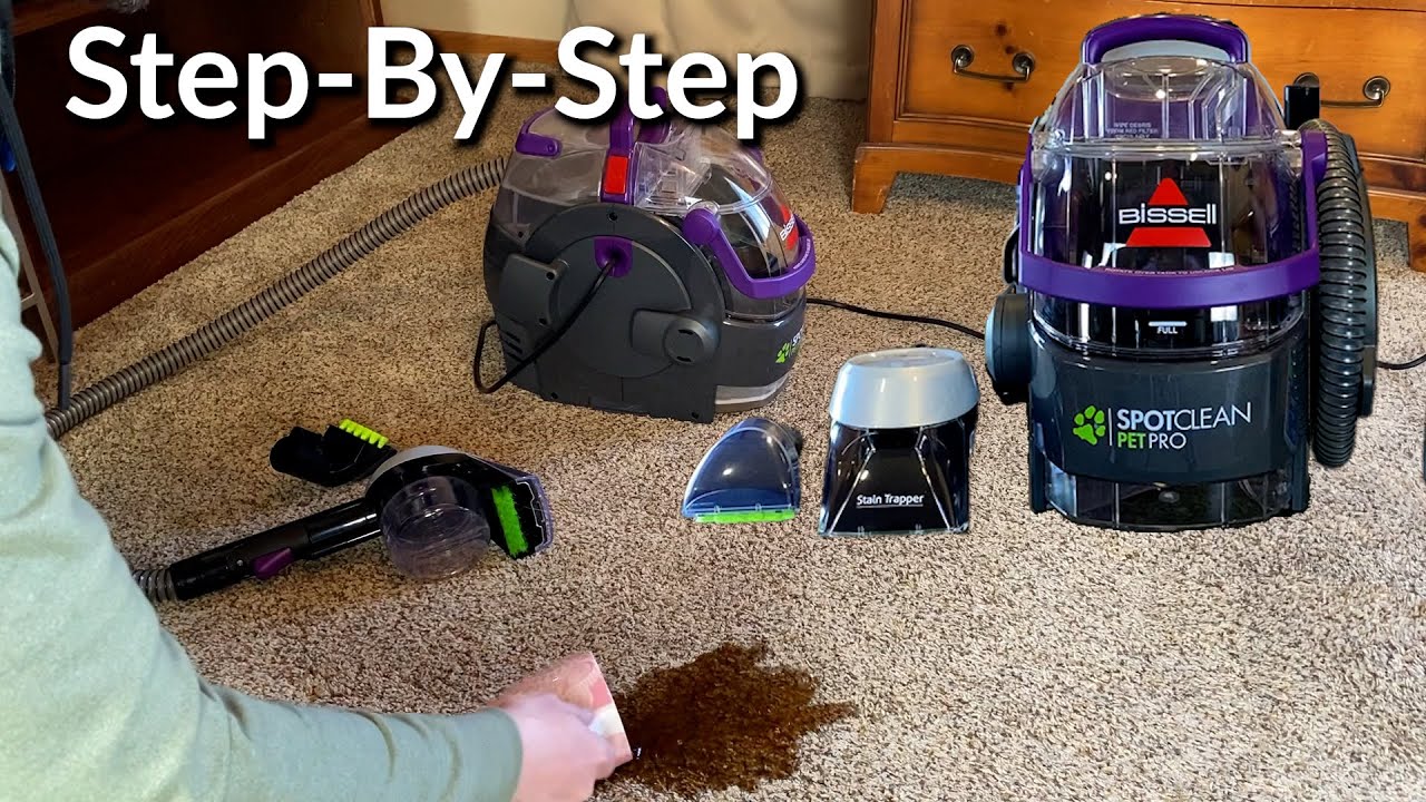 BISSELL SpotClean Pet Pro Portable Carpet Cleaner, 2458, Grapevine Purple,  Black, Large 