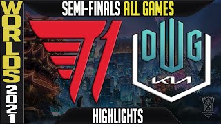 T1 vs DK Highlights ALL GAMES | Worlds 2021 Semifinals Day 1 | T1 vs Damwon KIA