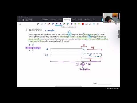 Video: worked solution for a Type 2 Gaps and Differences PSLE Math question