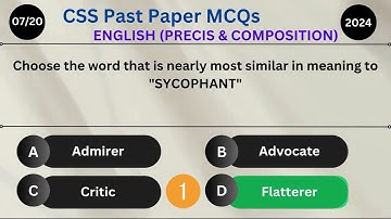 CSS Past Paper 2024 MCQs of English (Precis & Composition) with Answer | FPSC Guide for Aspirants