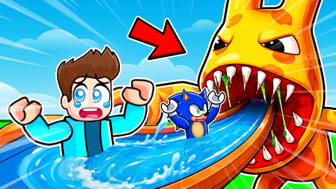 RIDE THE SCARY ANAMOLY SLIDE IN ROBLOX !!