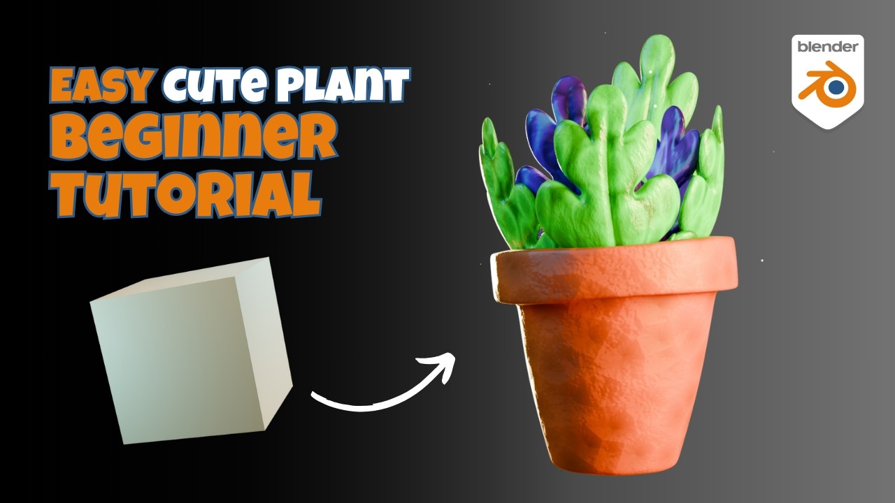 Blender Beginner Tutorial — Stylised 3D Plant with PBR Materials - YouTube