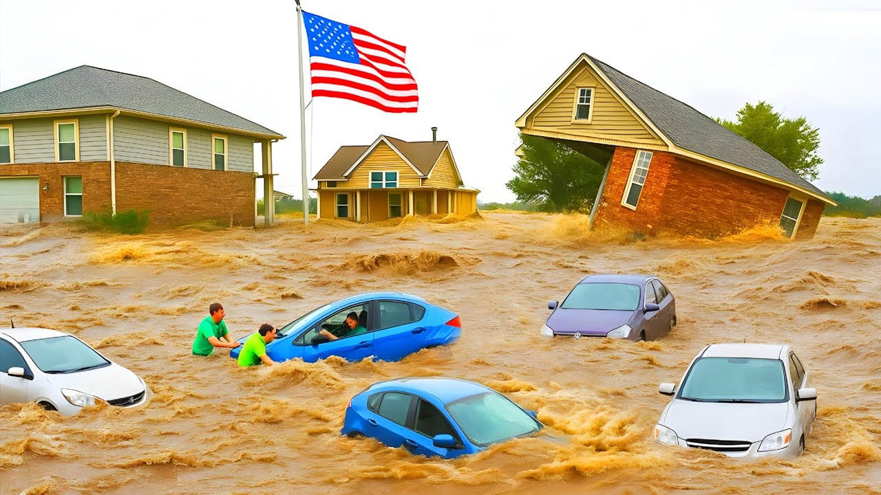 🚨Massive storm in Oklahoma City! Streets Turn Into River After Crazy Rain