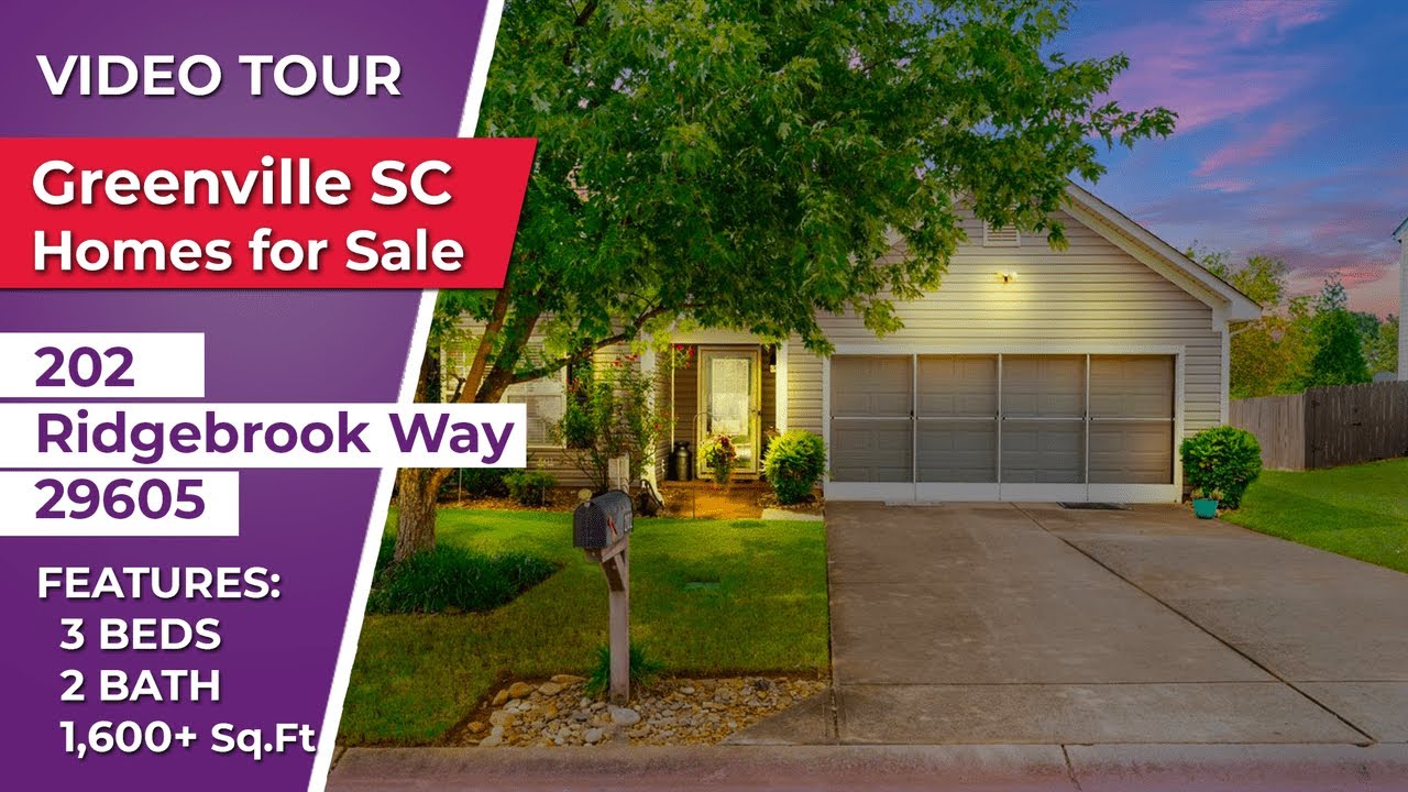 Greenville SC Homes for Sale 202 Ridgebrook Way 29605 YouTube