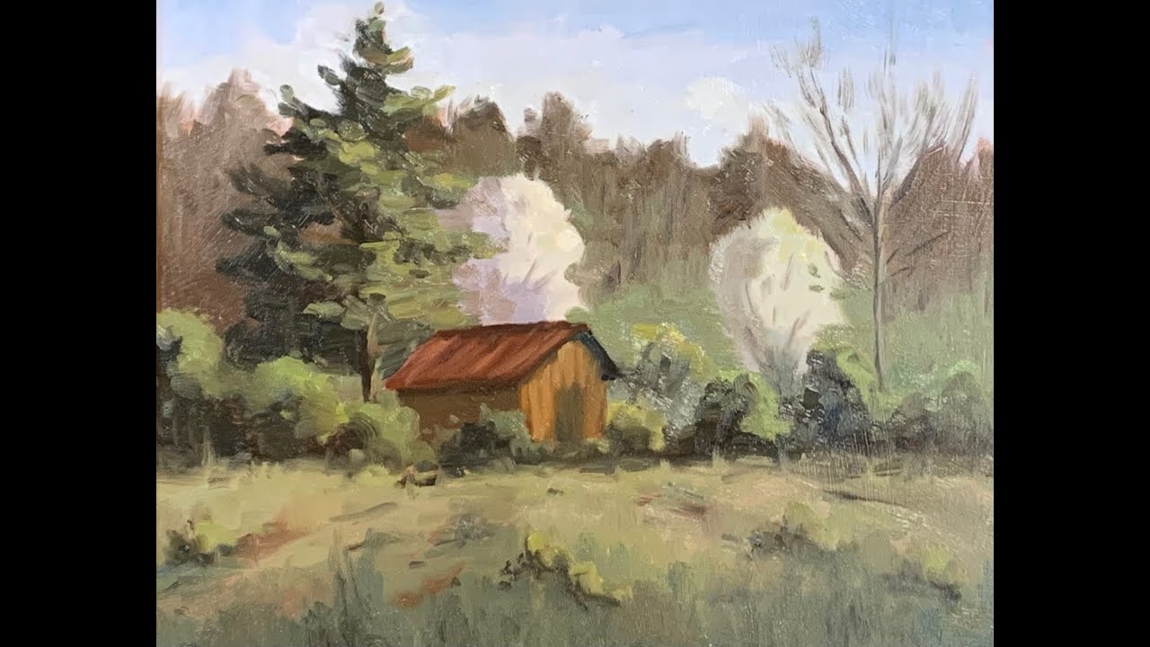 la cabane du voisin, démonstration d'une peinture impressionniste!