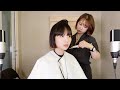 Real haircut asmr  cutting brushing styling ironing