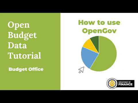 Open Budget Data Tutorial How to use OpenGov