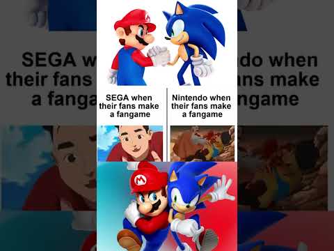SEGA seeing fans make fangame compared to Nintendo  #sonic #mario #youtubeshorts  #nintendo #sega
