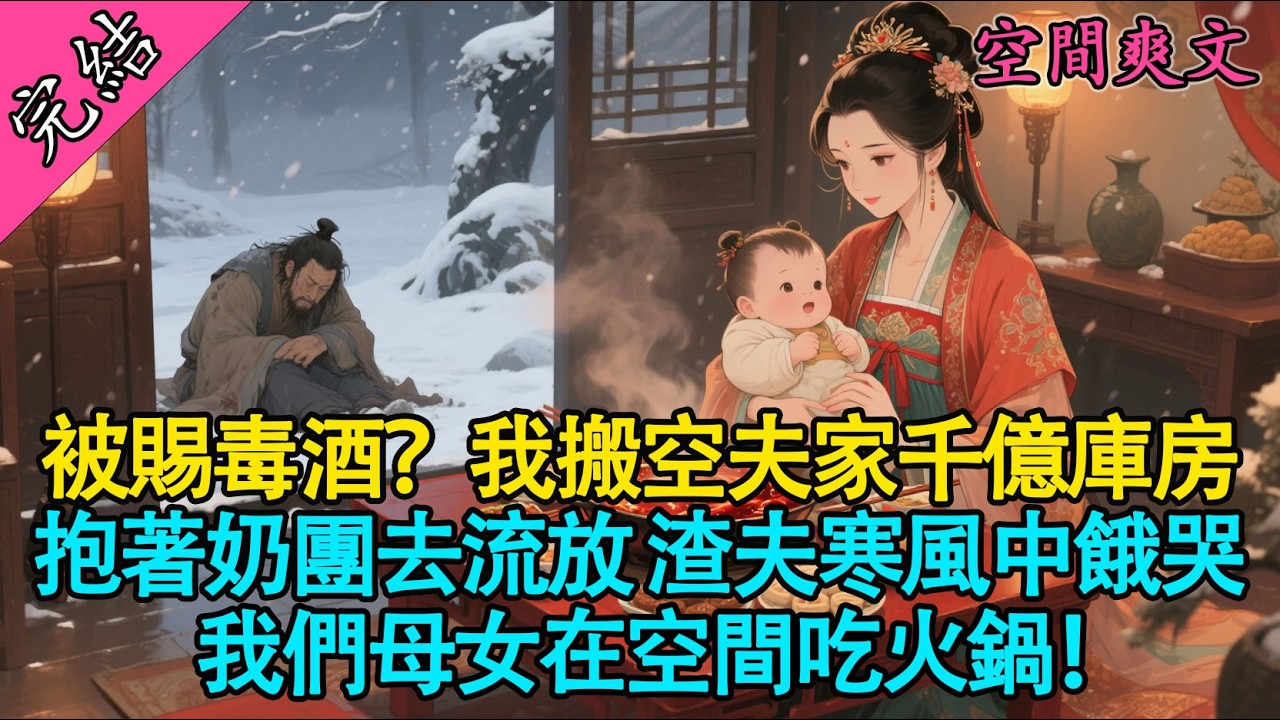 【一口氣聽完】夫君賜我毒酒，要娶新歡？我反手搬空侯府百億庫房去流放！渣男一家啃樹皮，我在馬車裏吃火鍋！#有聲書 #爽文 #小說 #古言 #萌娃 #大女主 #原創