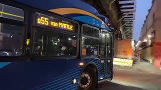 MTA Executive: 2022 New Flyer XD40 #7858 Q55 bus leaving Ridgewood Term [horn salute from Lisa]