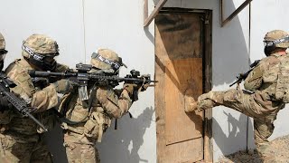 U.S. Army 5th Special Forces Group - Green Berets conducting Room Clearing \& Breaching Drills
