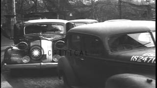 Officials enter headquarters building of the 12th Army Group Tactical Air Command...HD Stock Footage