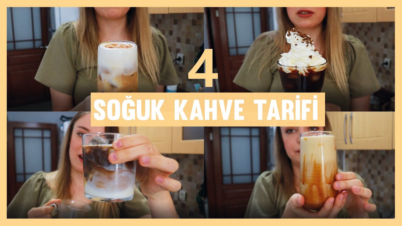 SOĞUK KAHVE TARİFLERİ/Makinesiz/ Ice Latte , Karamelli Frappe, White