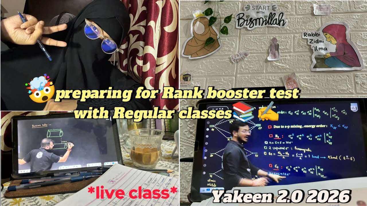 Preparing for *Rank booster Test*✍️📚📝 || NEET 2026 || Yakeen 2.0 2026 PW || HijabiMedHustle 🎀✨ 
