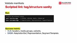 13. Validate Manifests. HLS.js and DASH-IF Conformance