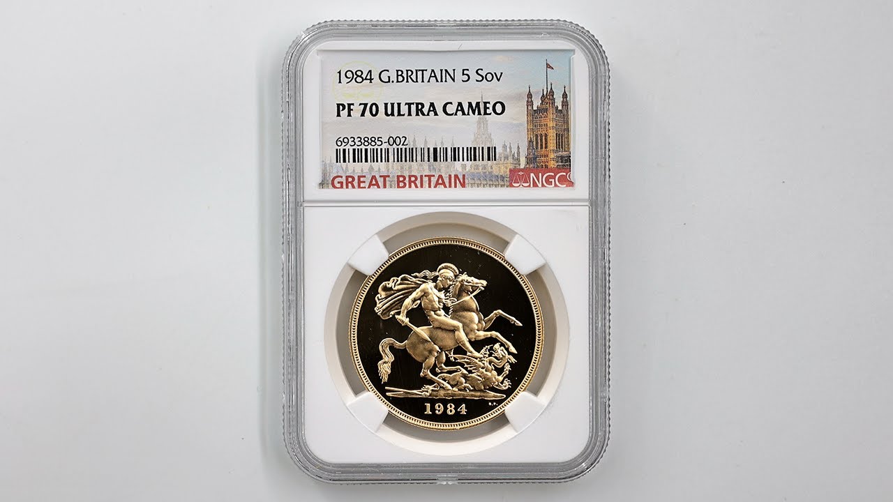 1984 英国 エリザベス2世 ソブリン 5ポンド（5ソブリン）金貨 プルーフ