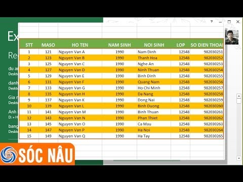 Cách tô màu xen kẽ giữa các dòng trong Excel