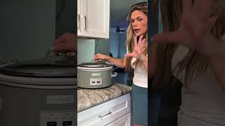 Easy Crockpot dinner 🤭 it was delicious! #easydinner #crockpotmeal #crockpotcooking #momlife