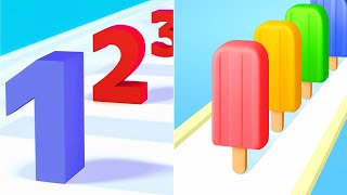NUMBER MASTER Vs POPSICLE STACK : Satisfying ASMR Gameplay - All Max Levels Gameplay 2025