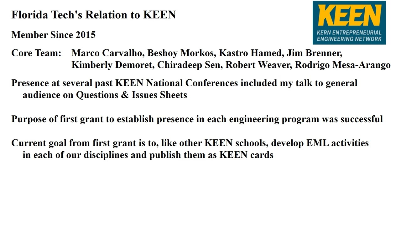 Florida Tech's Relationship to KEEN