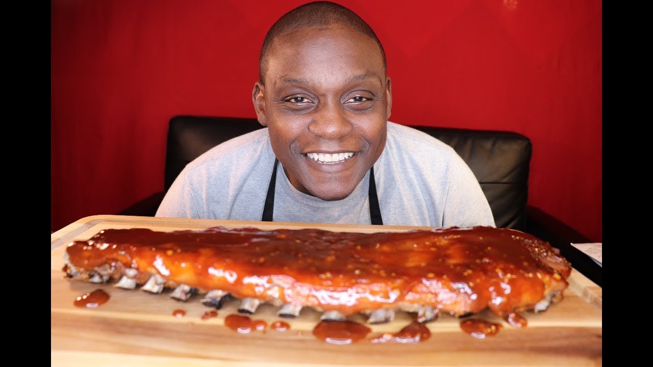 FULL SLAB OF RIBS CHALLENGE BY COOKING WITH TRACY EATING SHOW 갈비뼈의