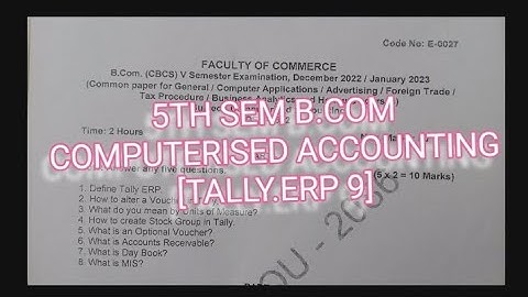5TH SEM COMPUTERISED ACCOUNTING | OU 2023 | B.COM .#2023 #education #ou