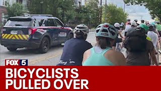 Bicyclists' tense encounter with police during ride | FOX 5 News