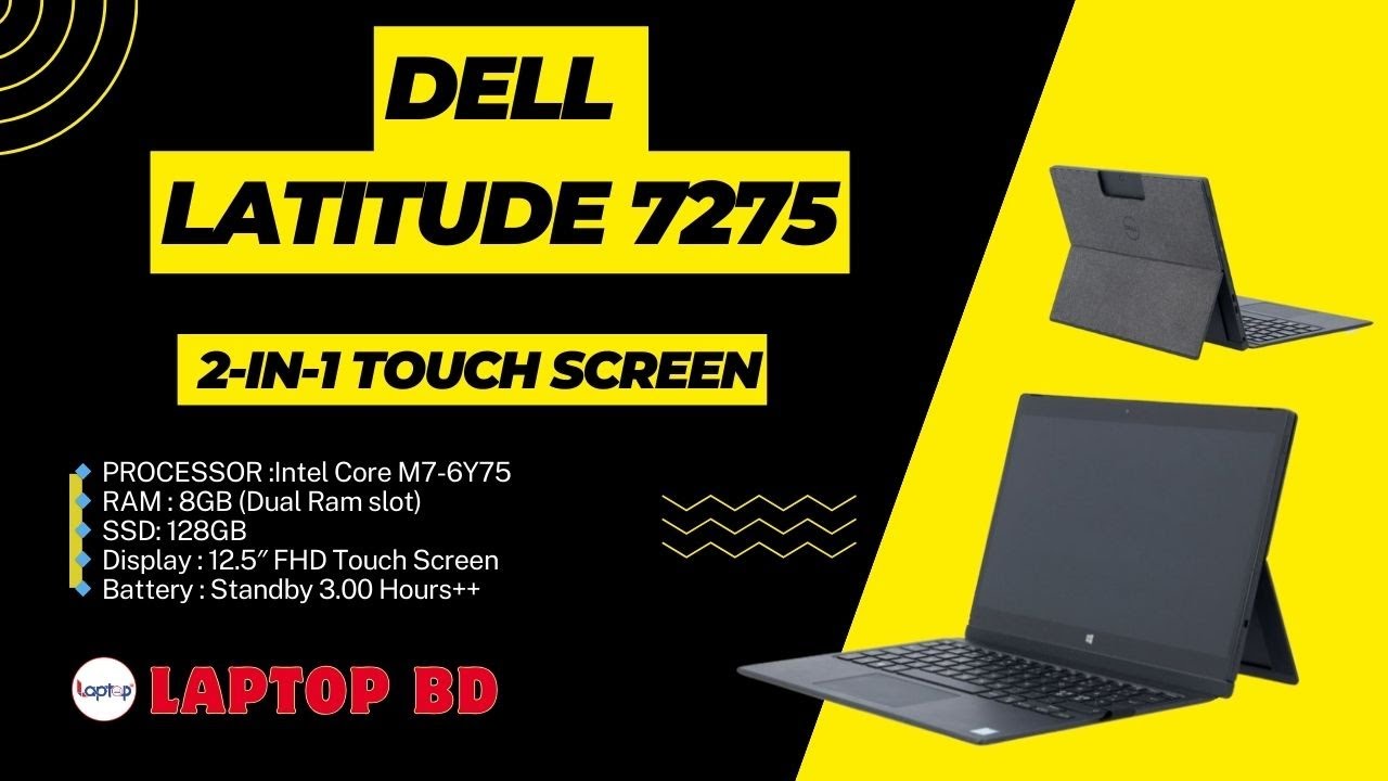 7275in Dell Latitude 7275- Core M7-i7-7th | RAM: 8GB SSD: 256GB || Used Laptop ...