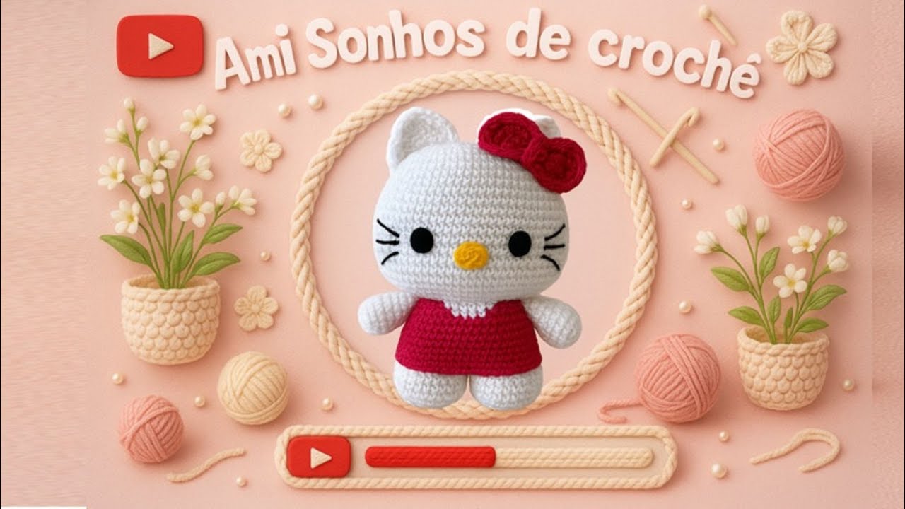 Amigurumi da Hello Kitty com Kit Círculo! ✨