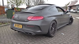 640HP Mercedes-AMG C63S Coupe with Decat Downpipes Stage 2 - Start, Revs & Accelerations!