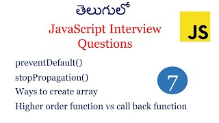 Javascript interview questions | higher order functions  |callback function  arrays in javascript Details