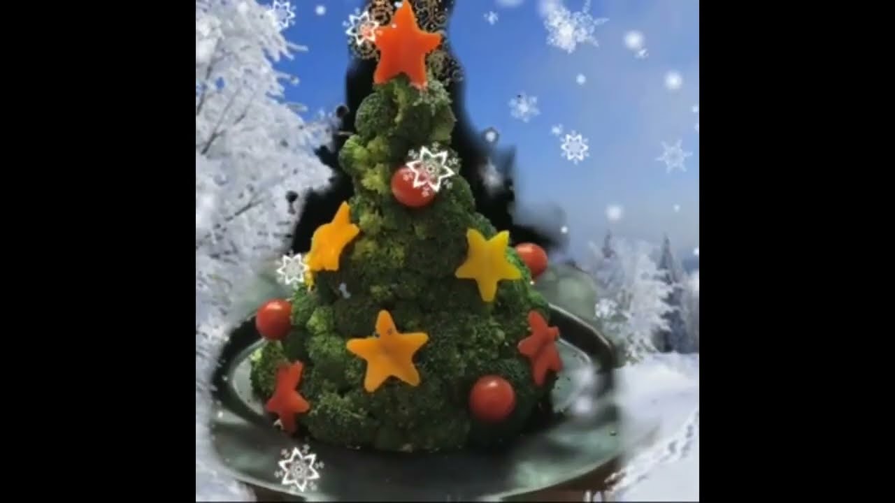 Праздничная Новогодняя Ёлочка из брокколи