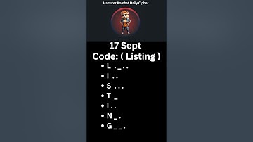 17 Sept Daily Cipher Code Hamster Kombat #shorts #dailycipher #hamsterkombat
