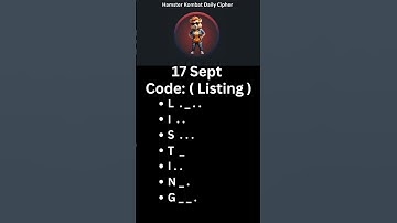 17 Sept Daily Cipher Code Hamster Kombat #shorts #dailycipher #hamsterkombat