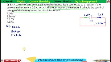 A battery of emf 10 V and internal resistance 3Ω is connected to a resistor. If the current in the c