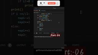 Pattern:-08||Part:-6||Python Diamond Pattern With Hollow Center || #viral #shortsfeed#study#students