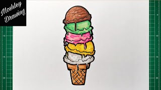 How to Draw an Ice Cream Tower