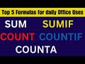 Top 5 Most Important Excel  Formulas | Excel Formulas for daily office uses