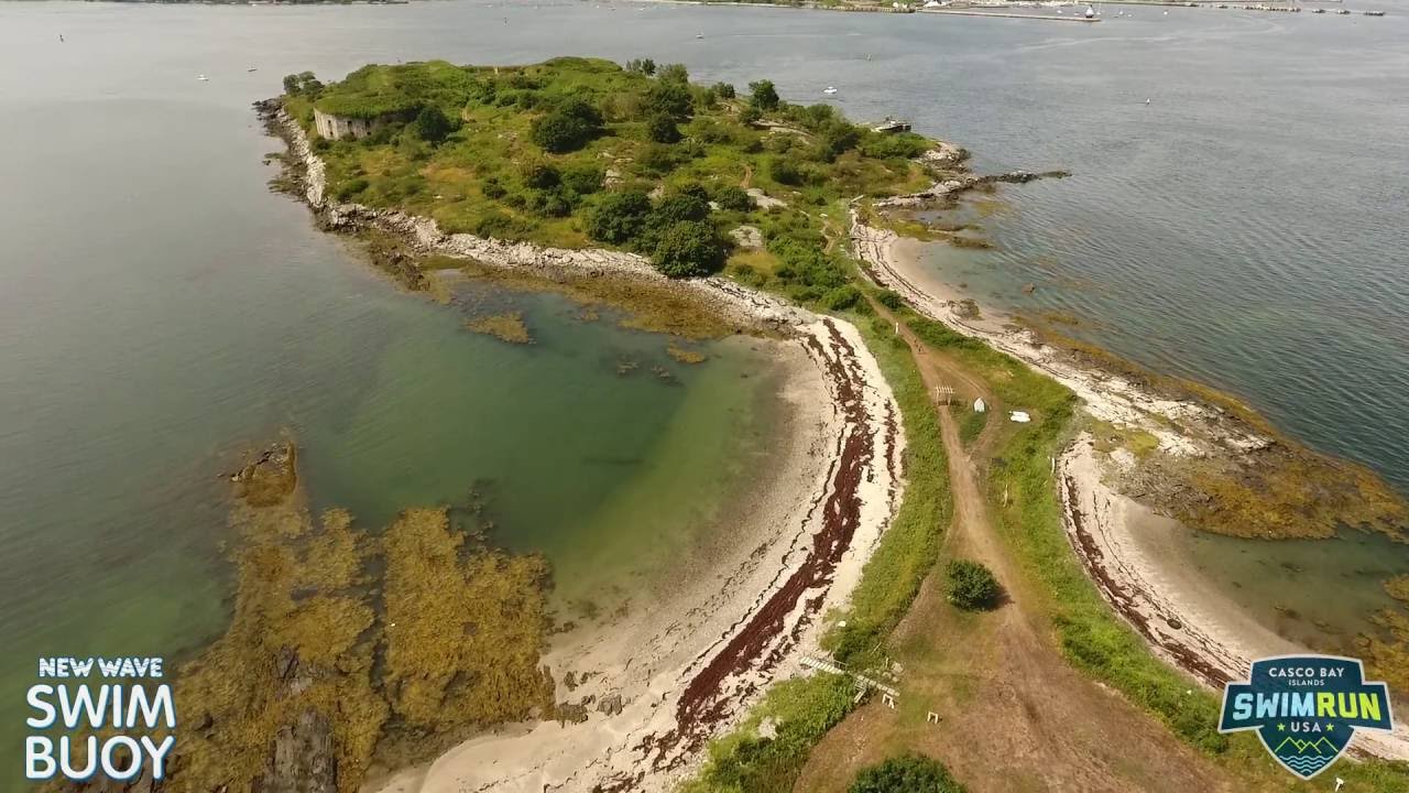 Final swim stretch from House Island, Maine to Peaks Island