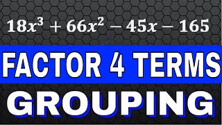 Factor 4 terms by Grouping with a GCF - Color Coded