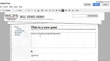 Announcement page google sites