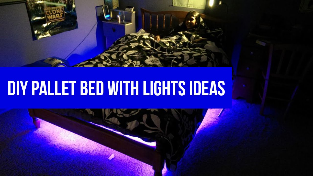 DIY Pallet bed lights YouTube