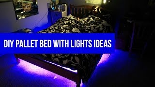 DIY Pallet bed with lights ideas.