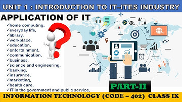 Unit 1 : Introduction to IT–ITeS Industry | Class 9 IT 402| Session 2021-22 | PART - II |