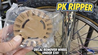How to use Rubber decal remover wheel, on bmx bike. P.K. Ripper