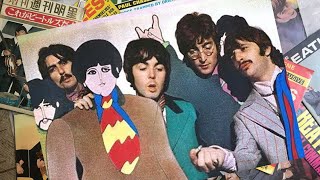 ♫ The Beatles with Yellow Submarine animated likeness at TVC Studios, 1967