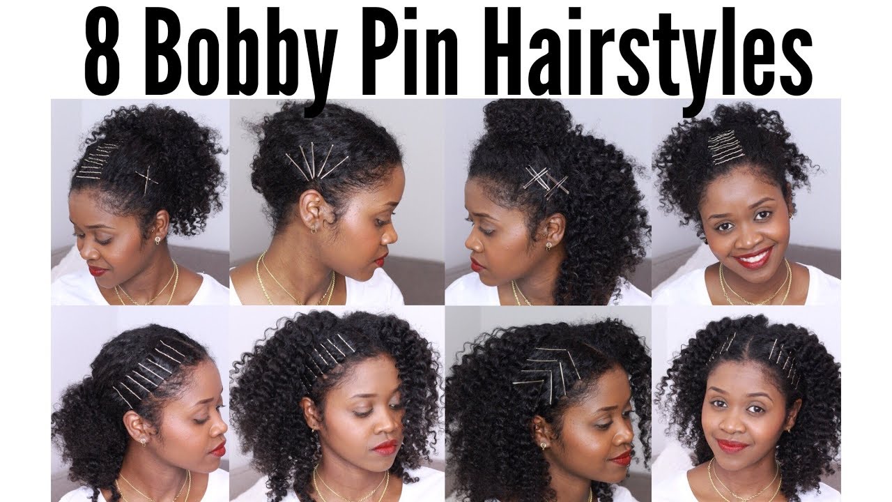 8 Bobby Pin Hairstyles on Natural Hair| Flawlesshairstyle - YouTube